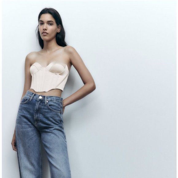 ZARA | Satin Effect Corset Top - Picture 2 of 9